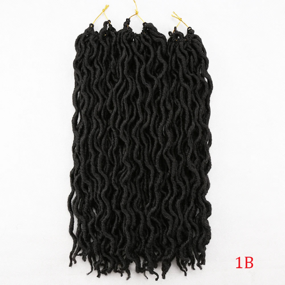 Curly Faux Locs Synthetic Crochet Pre-Stretched Hair - Various Colors Available