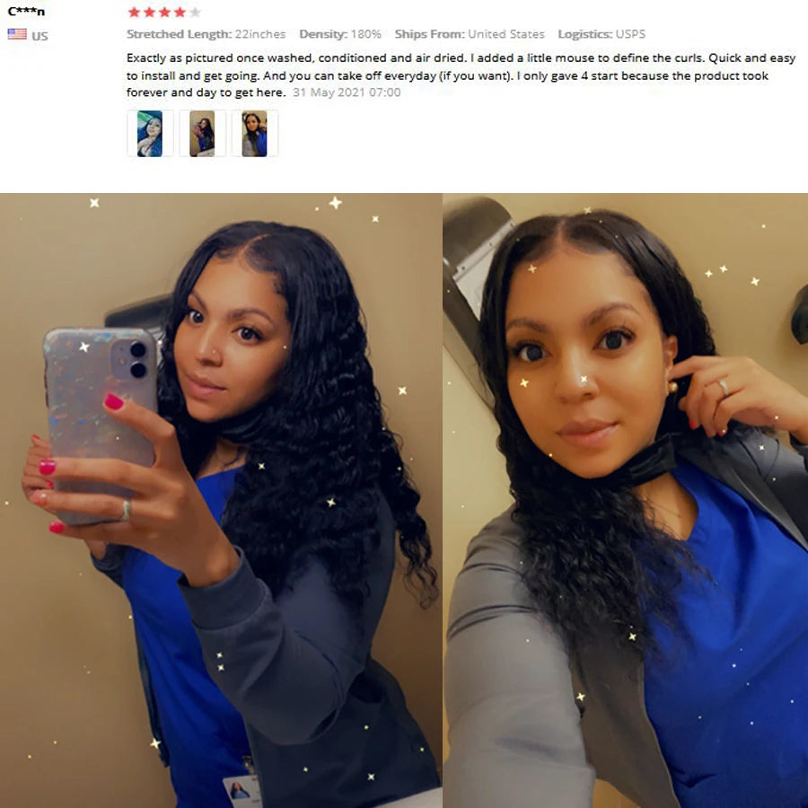 Deep Wave U Part Human Hair Wig