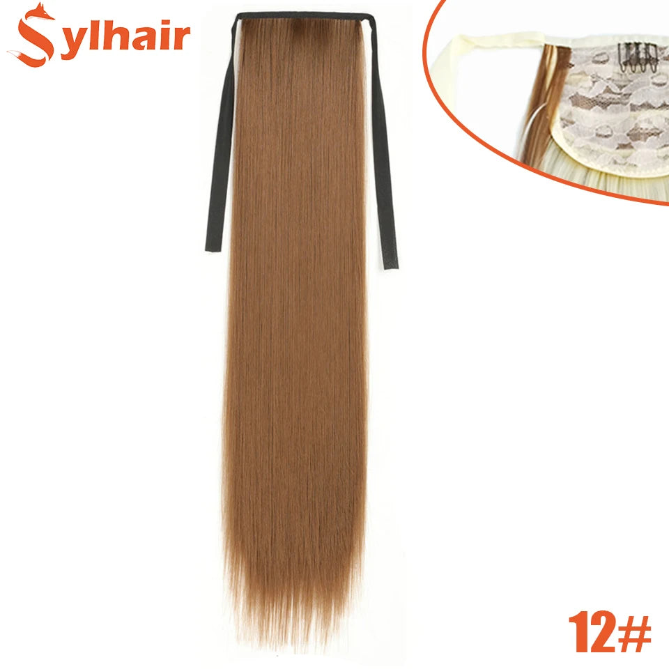 Long Straight Wrap Around Ponytail - Synthetic Hair, Various Colors Available