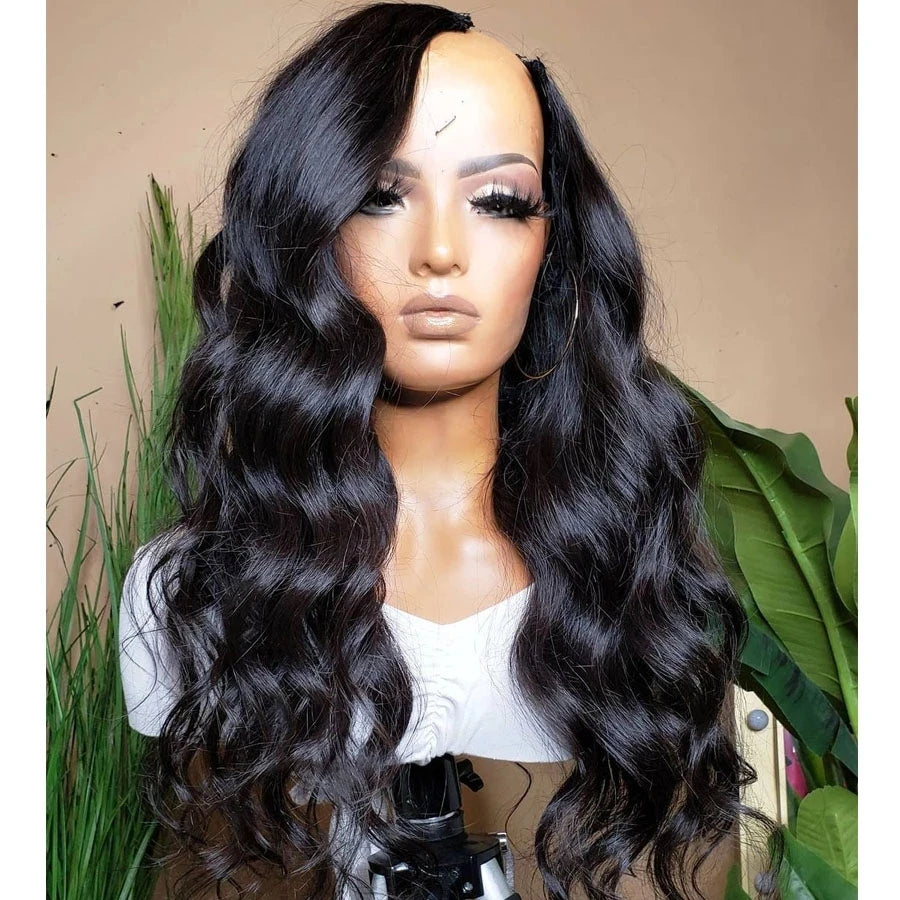 Body Wave U Part Unprocessed Human Hair Wigs