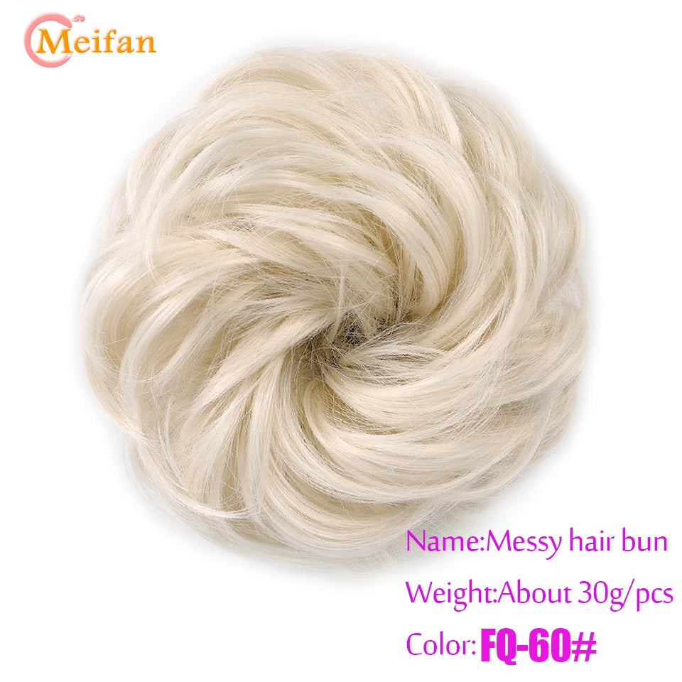 Synthetic Hair Bun with Elastic Band or Clip On - Various Options Available