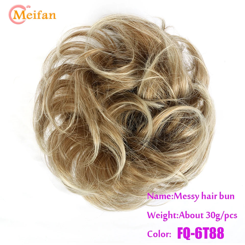 Synthetic Hair Bun with Elastic Band or Clip On - Various Options Available