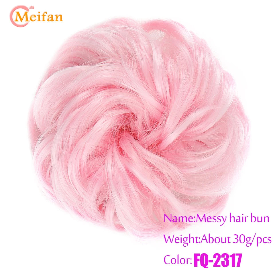 Synthetic Hair Bun with Elastic Band or Clip On - Various Options Available