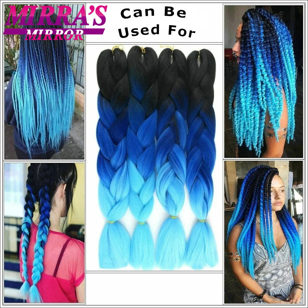 6 Bundles Jumbo Synthetic Braiding Hair - Various Colors Available