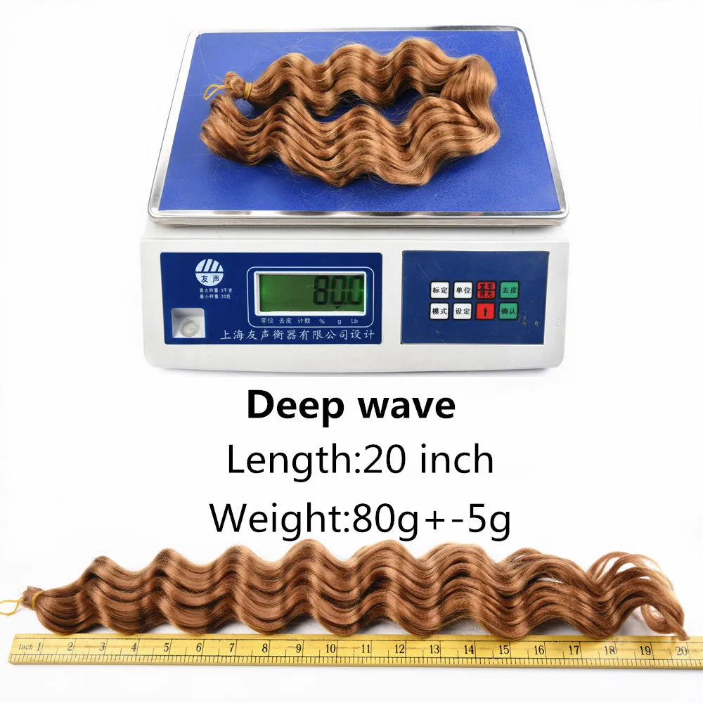 Ombre Deep Water Wave Bulk Crochet Synthetic Hair - Various Colors Available