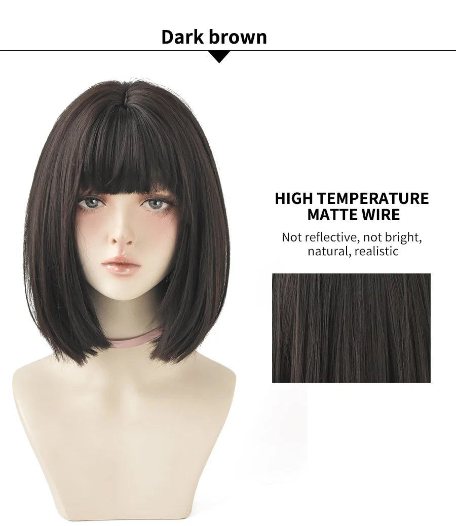Short Bob Synthetic Wig - Various Colors Available