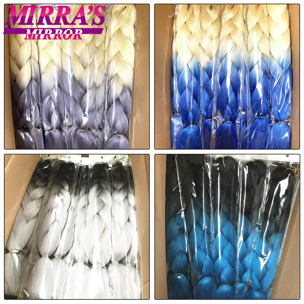6 Bundles Jumbo Synthetic Braiding Hair - Various Colors Available