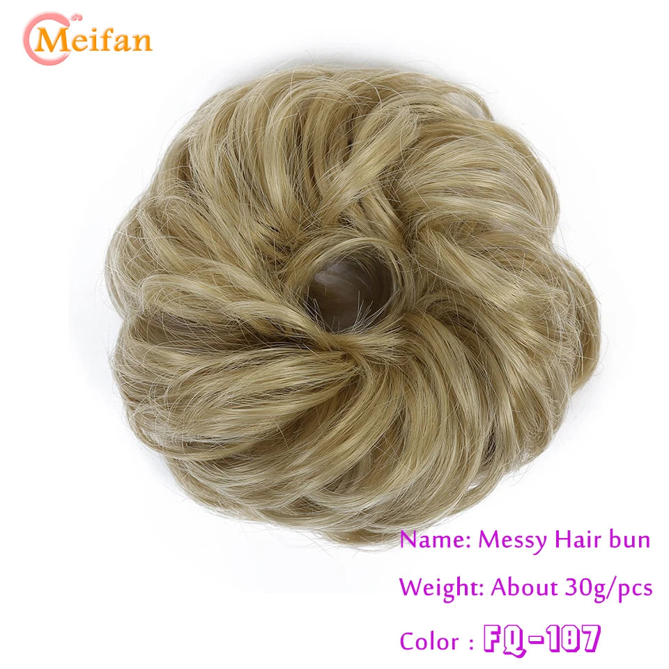 Synthetic Hair Bun with Elastic Band or Clip On - Various Options Available