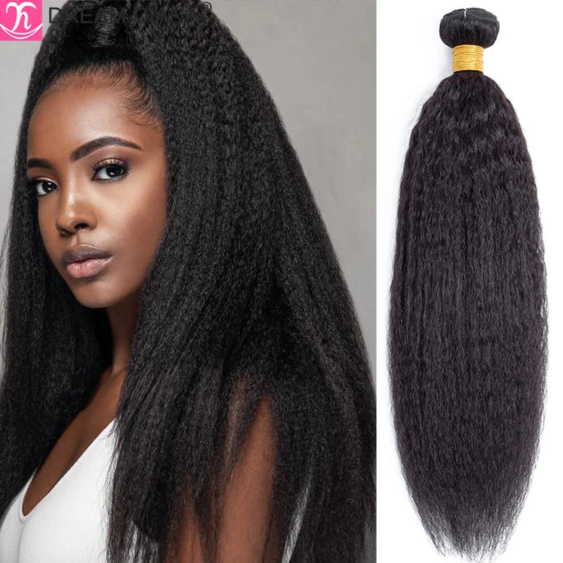 Brazilian Virgin Yaki Kinky Straight Ombre Human Hair Weave Bundles