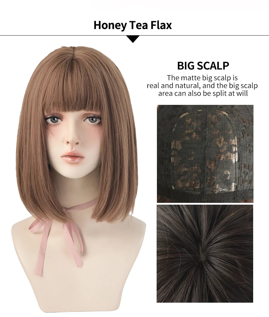 Short Bob Synthetic Wig - Various Colors Available
