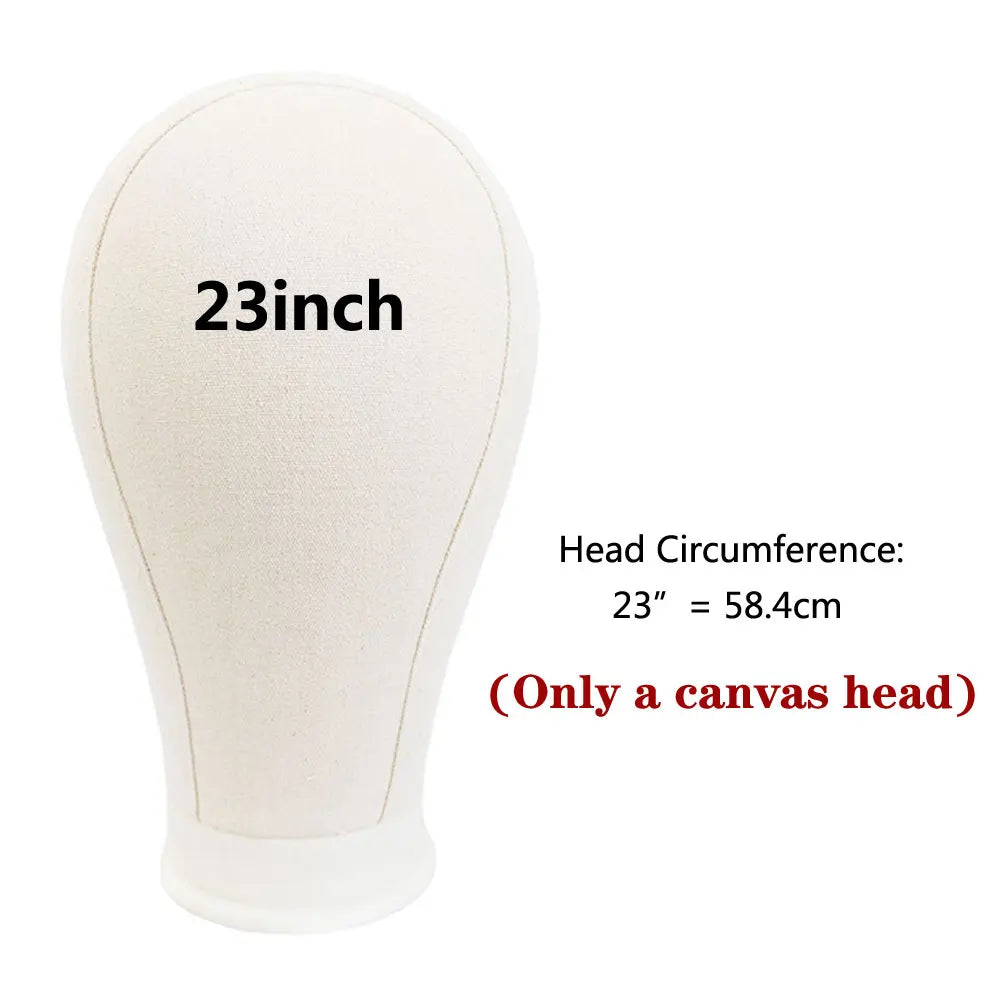 Canvas Mannequin Head With Wig Stand 21-24inch & Pin Set - Option to Buy Mannequin Head Only