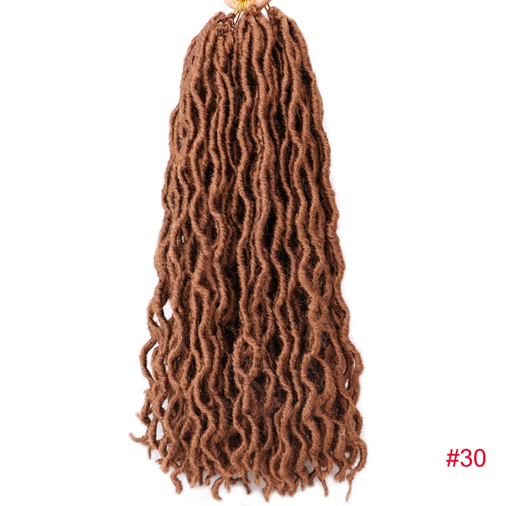 Curly Faux Locs Synthetic Crochet Pre-Stretched Hair - Various Colors Available