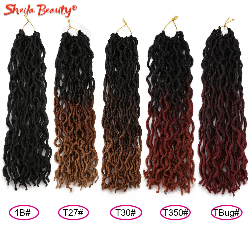 Curly Faux Locs Synthetic Crochet Pre-Stretched Hair - Various Colors Available