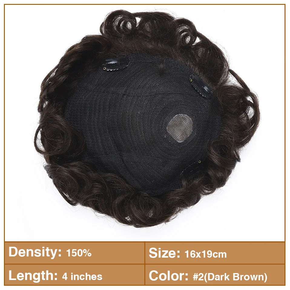 Men Toupee 16x19cm, 4Inch Human Hair Capillary Prothesis Clip In Replacement Systems - Various Options Available