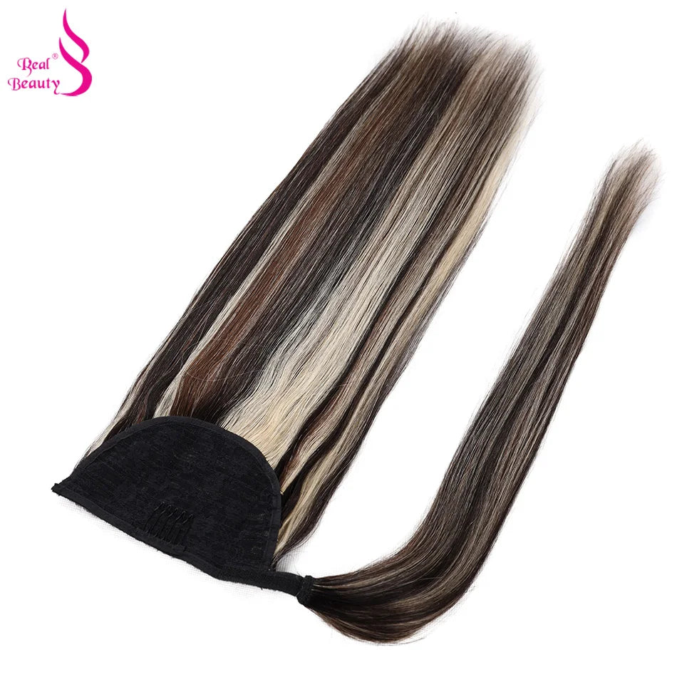 Straight Human Hair Wrap Around Ponytails