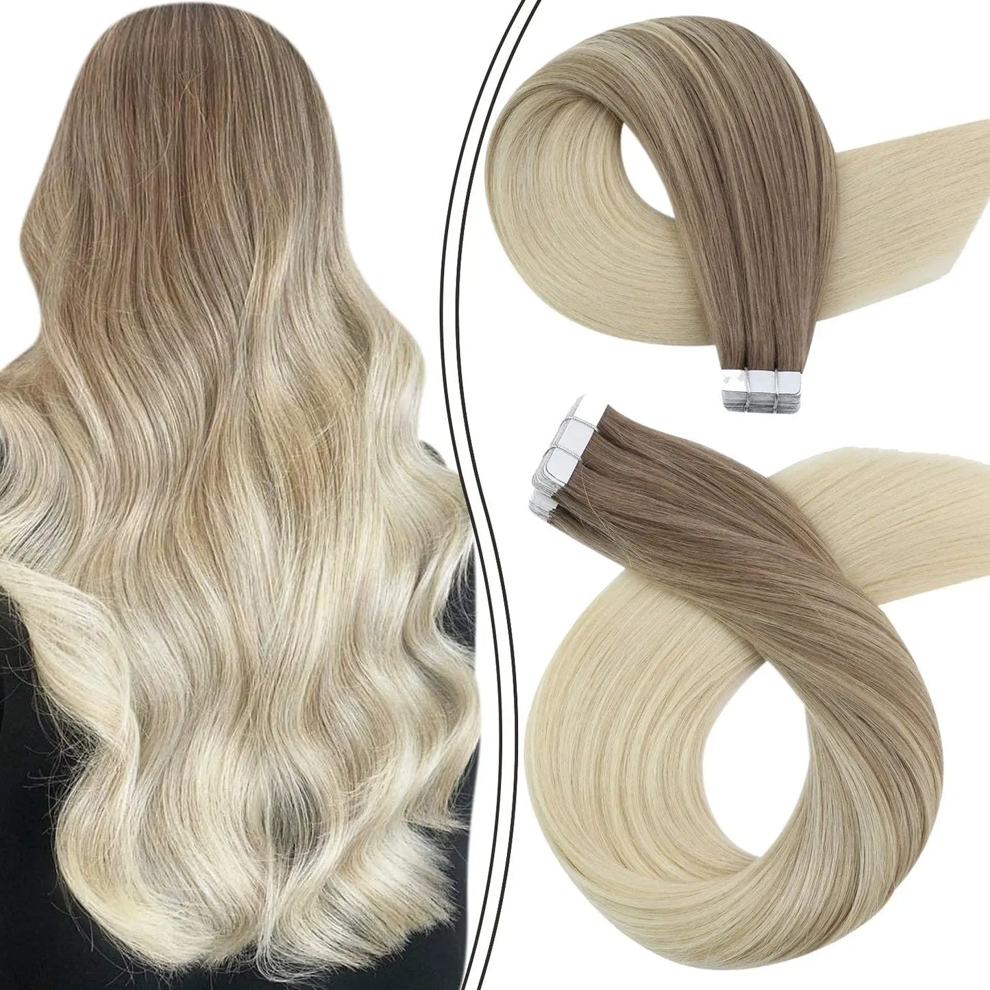 Straight Tape in Human Hair Extensions - Various Colors Available
