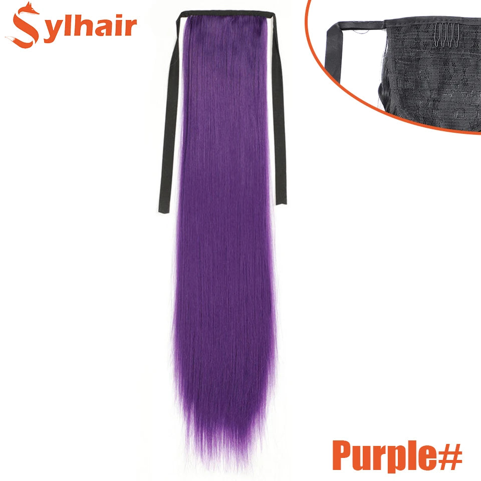 Long Straight Wrap Around Ponytail - Synthetic Hair, Various Colors Available