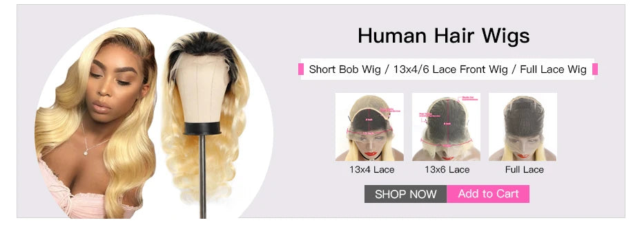 Straight Human Hair - Ombre 1B 613 Blonde Bundles with 4x4 Lace Closure
