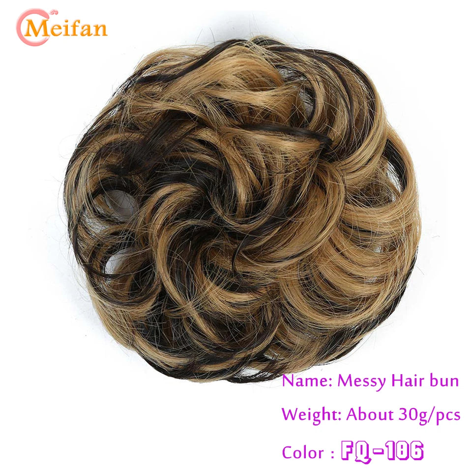 Synthetic Hair Bun with Elastic Band or Clip On - Various Options Available