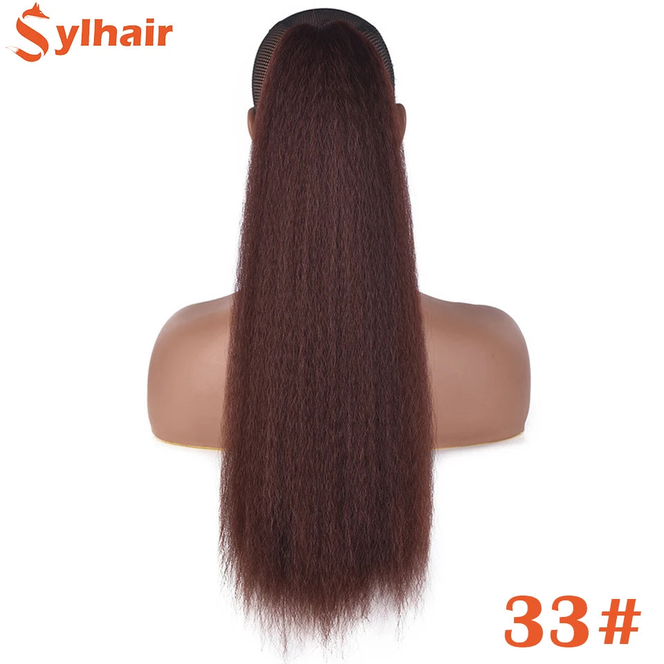Kinky Straight Synthetic Drawstring Ponytails in Various Colors
