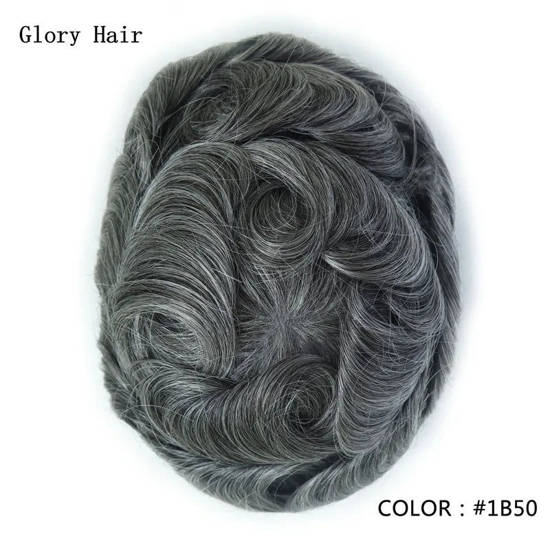 Indian Human Hair Thin Skin Hair Prosthesis 0.12 - 0.14 mm Toupee/Replacement Unit - Various Options Available