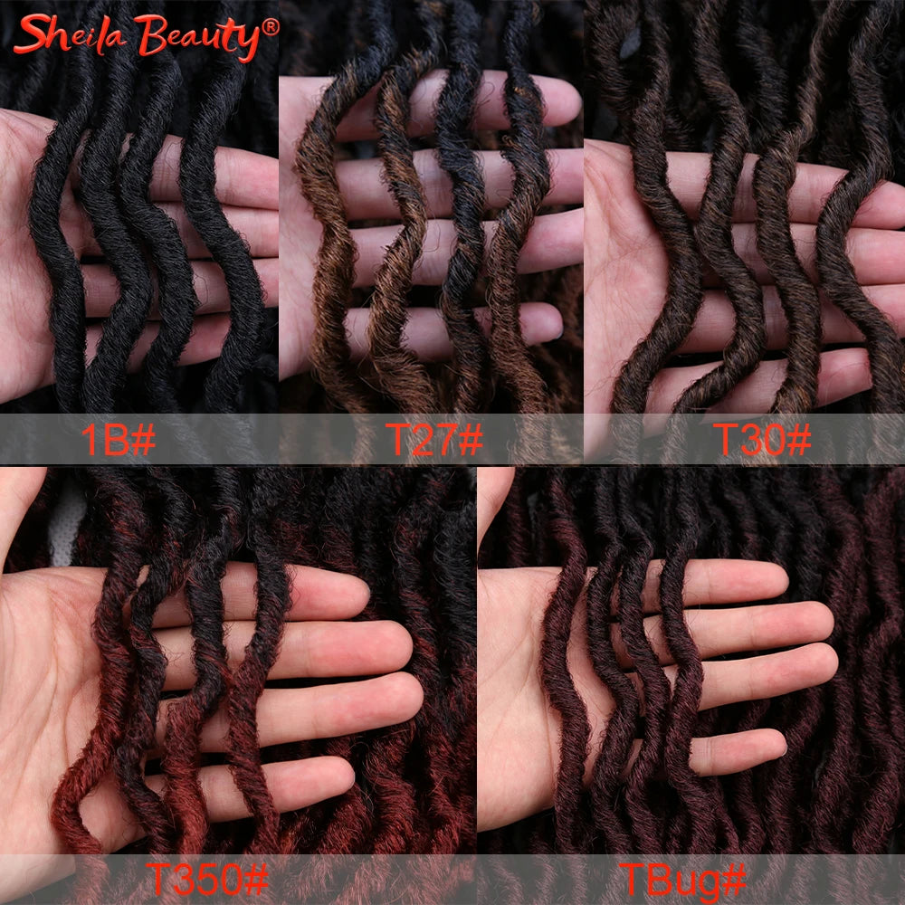 Curly Faux Locs Synthetic Crochet Pre-Stretched Hair - Various Colors Available