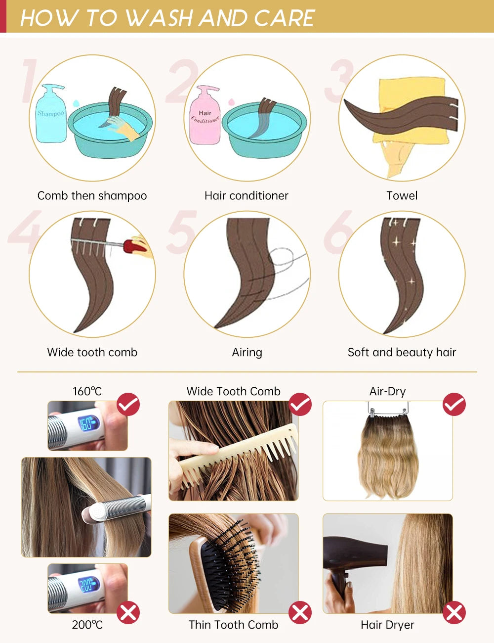 Straight Human Hair Bundles Weave Balayage Hair Pieces