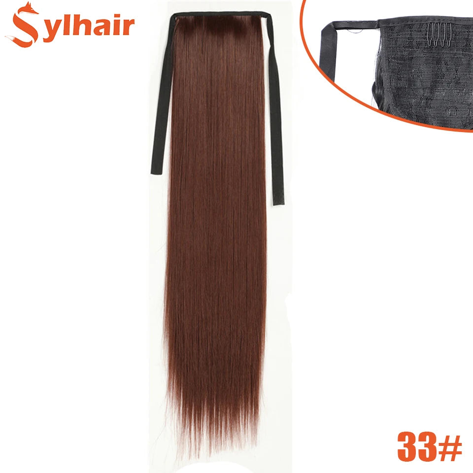 Long Straight Wrap Around Ponytail - Synthetic Hair, Various Colors Available