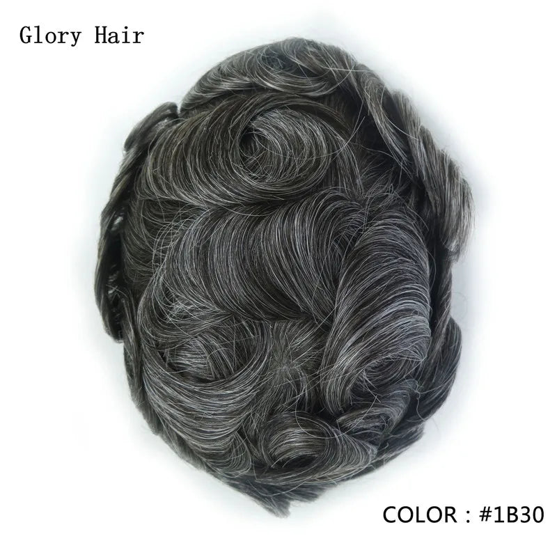 Indian Human Hair Thin Skin Hair Prosthesis 0.12 - 0.14 mm Toupee/Replacement Unit - Various Options Available