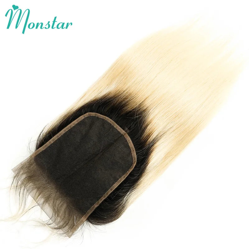 Straight Human Hair Lace Closure with Baby Hair - Various Options Available