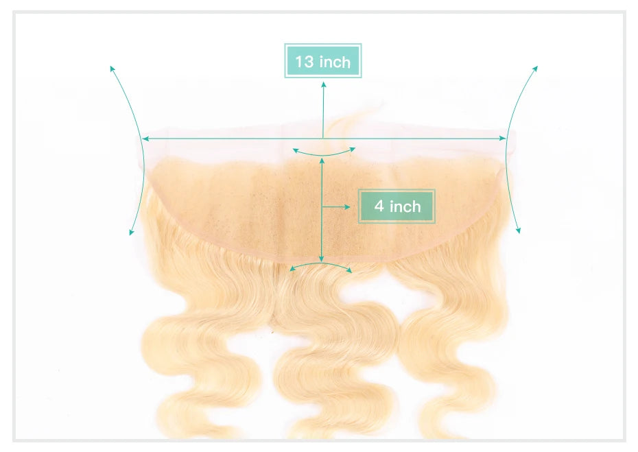 613 Blonde Body Wave HD Lace Frontal or Closure PrePlucked Brazilian Remy Human Hair - Various Options Available