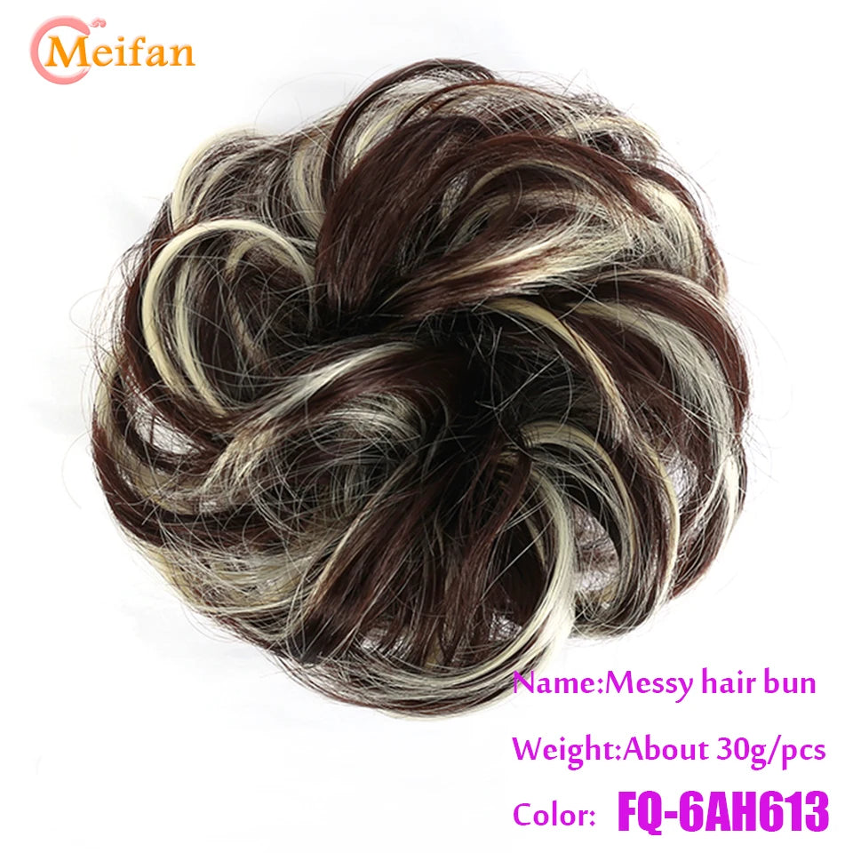 Synthetic Hair Bun with Elastic Band or Clip On - Various Options Available