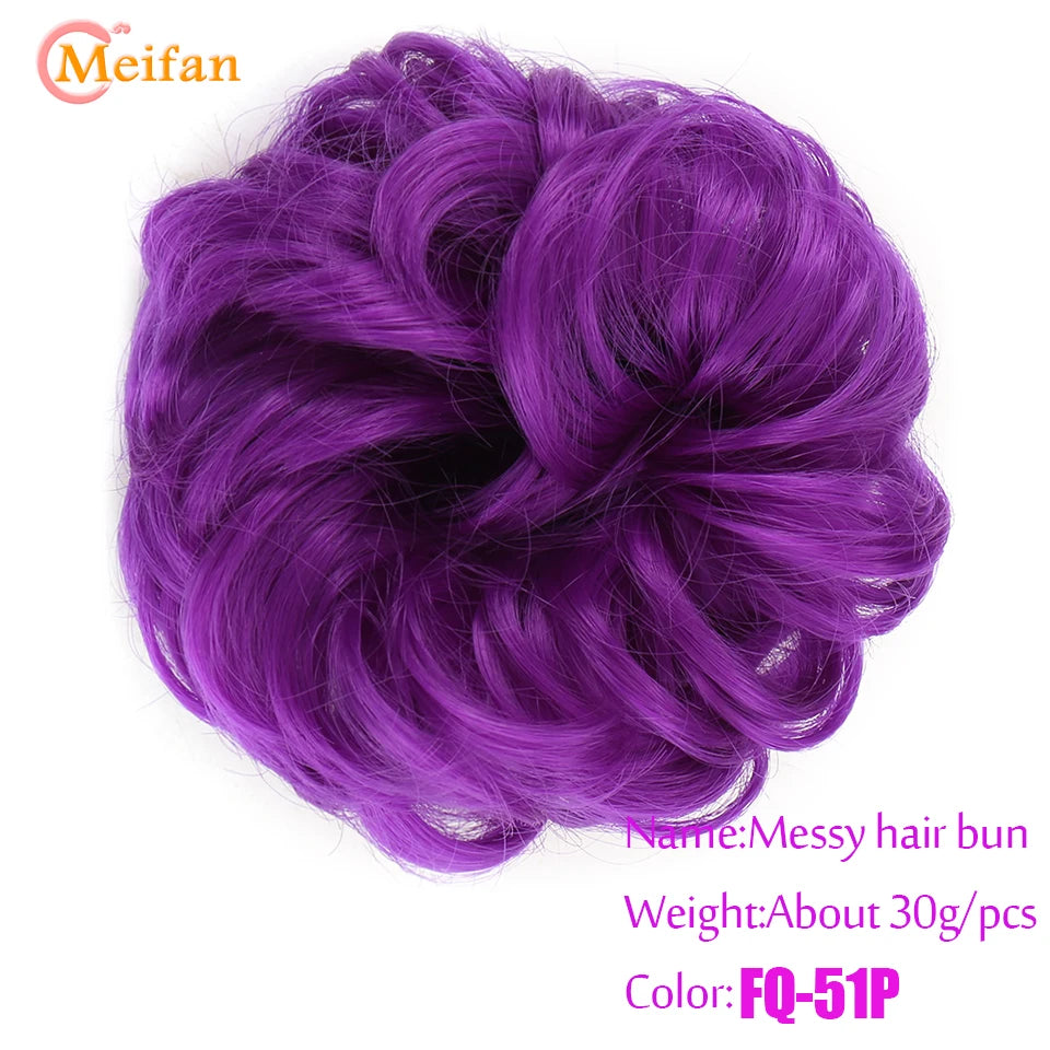 Synthetic Hair Bun with Elastic Band or Clip On - Various Options Available