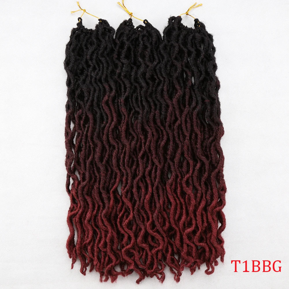 Curly Faux Locs Synthetic Crochet Pre-Stretched Hair - Various Colors Available