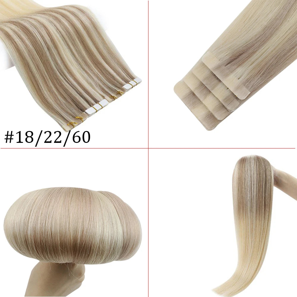 Invisible Seamless Skin Weft Injection Virgin Human Hair Tape In
