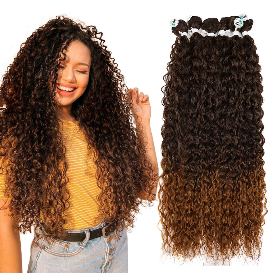 Kinky Curly Bundles Synthetic Hair - Various Colors Available