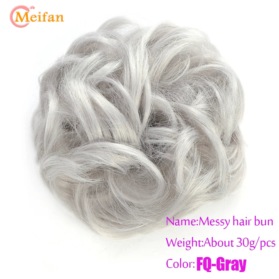 Synthetic Hair Bun with Elastic Band or Clip On - Various Options Available