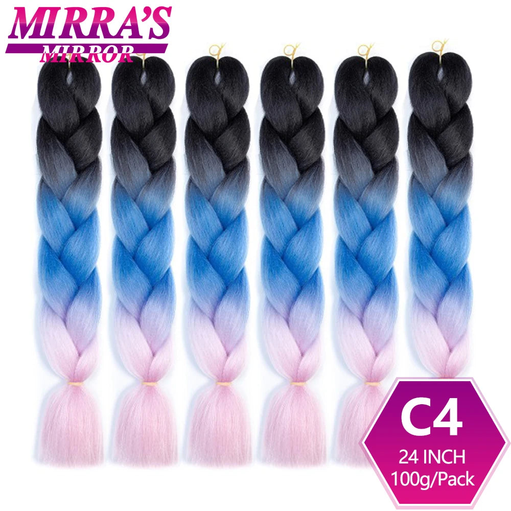6 Bundles Jumbo Synthetic Braiding Hair - Various Colors Available