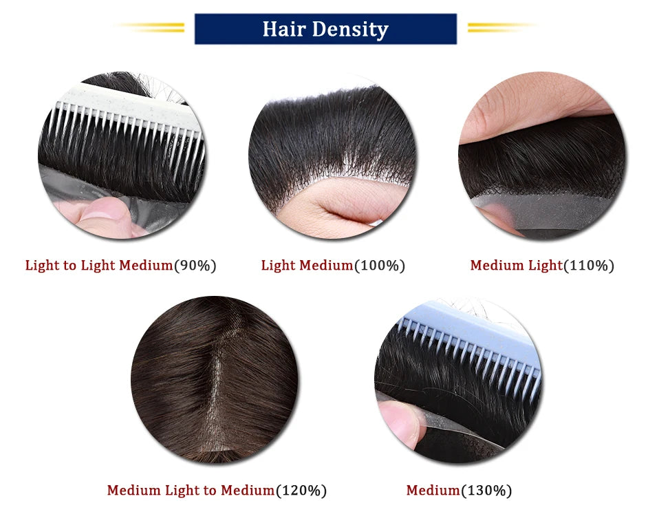 7X15cm Frontal - Straight Human Hair Replacement Topper - Various Options Available