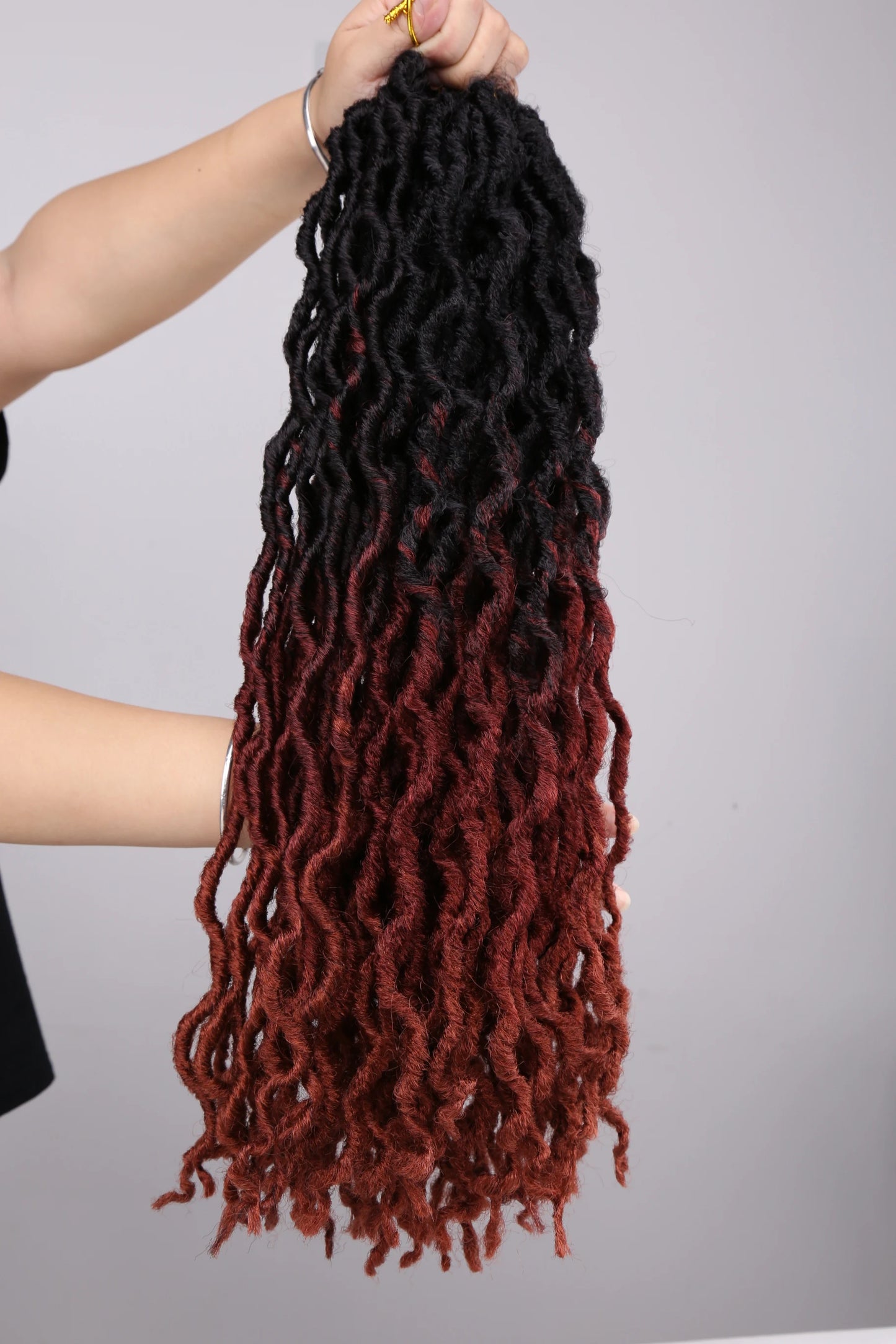 Curly Faux Locs Synthetic Crochet Pre-Stretched Hair - Various Colors Available