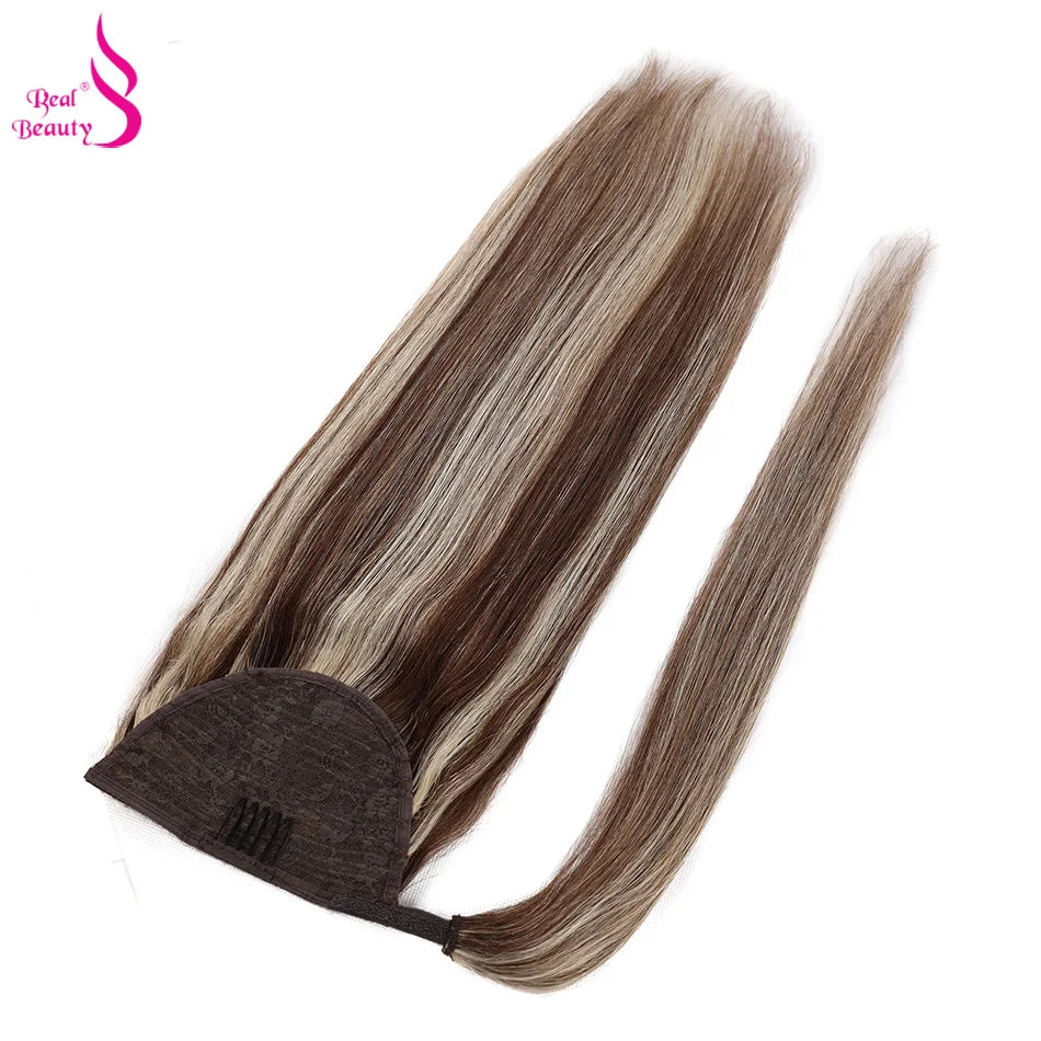 Straight Human Hair Wrap Around Ponytails