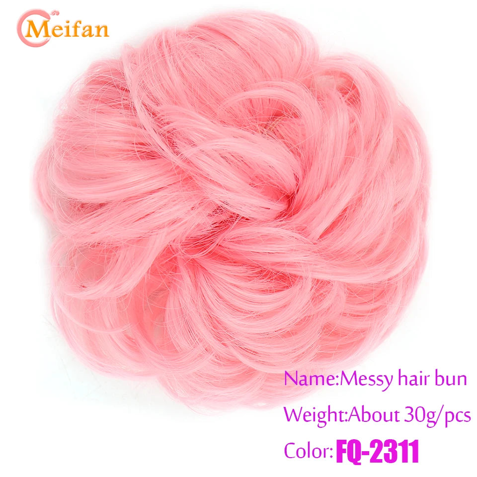 Synthetic Hair Bun with Elastic Band or Clip On - Various Options Available