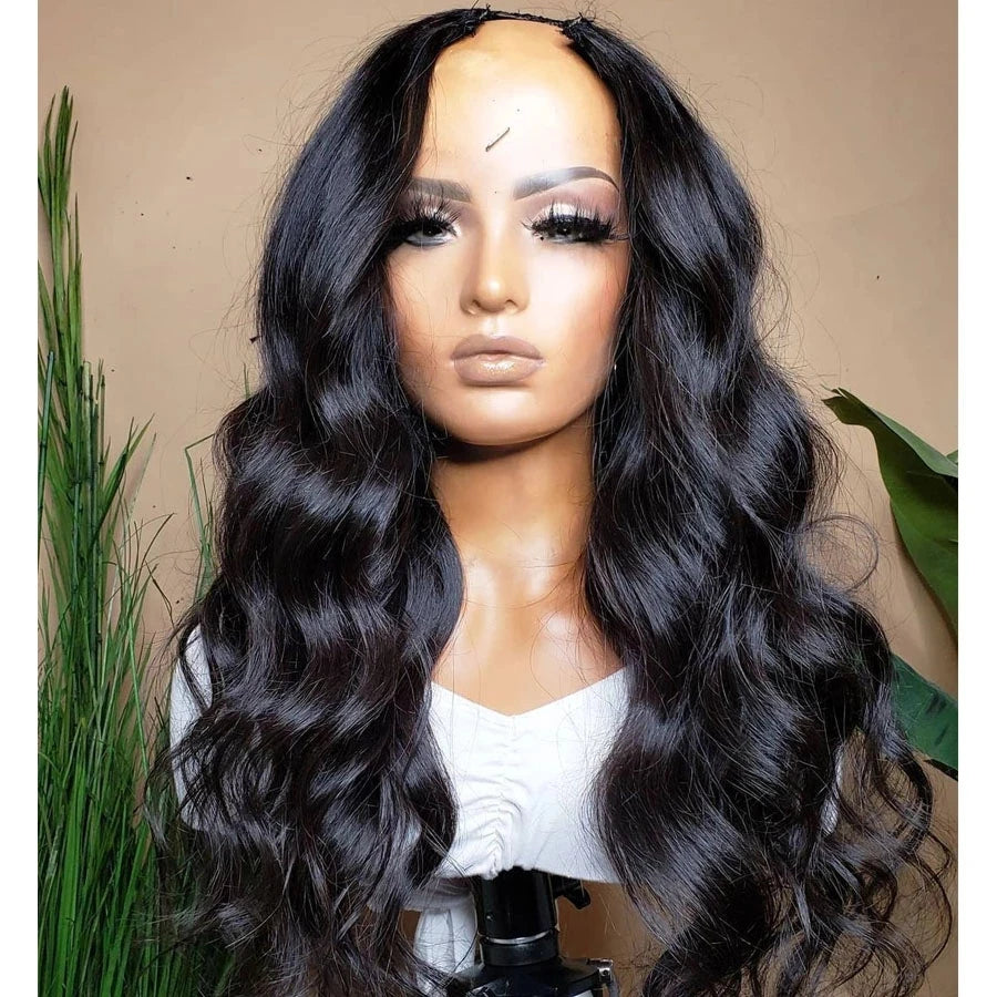 Body Wave U Part Unprocessed Human Hair Wigs