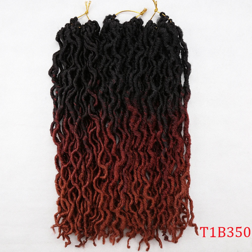 Curly Faux Locs Synthetic Crochet Pre-Stretched Hair - Various Colors Available