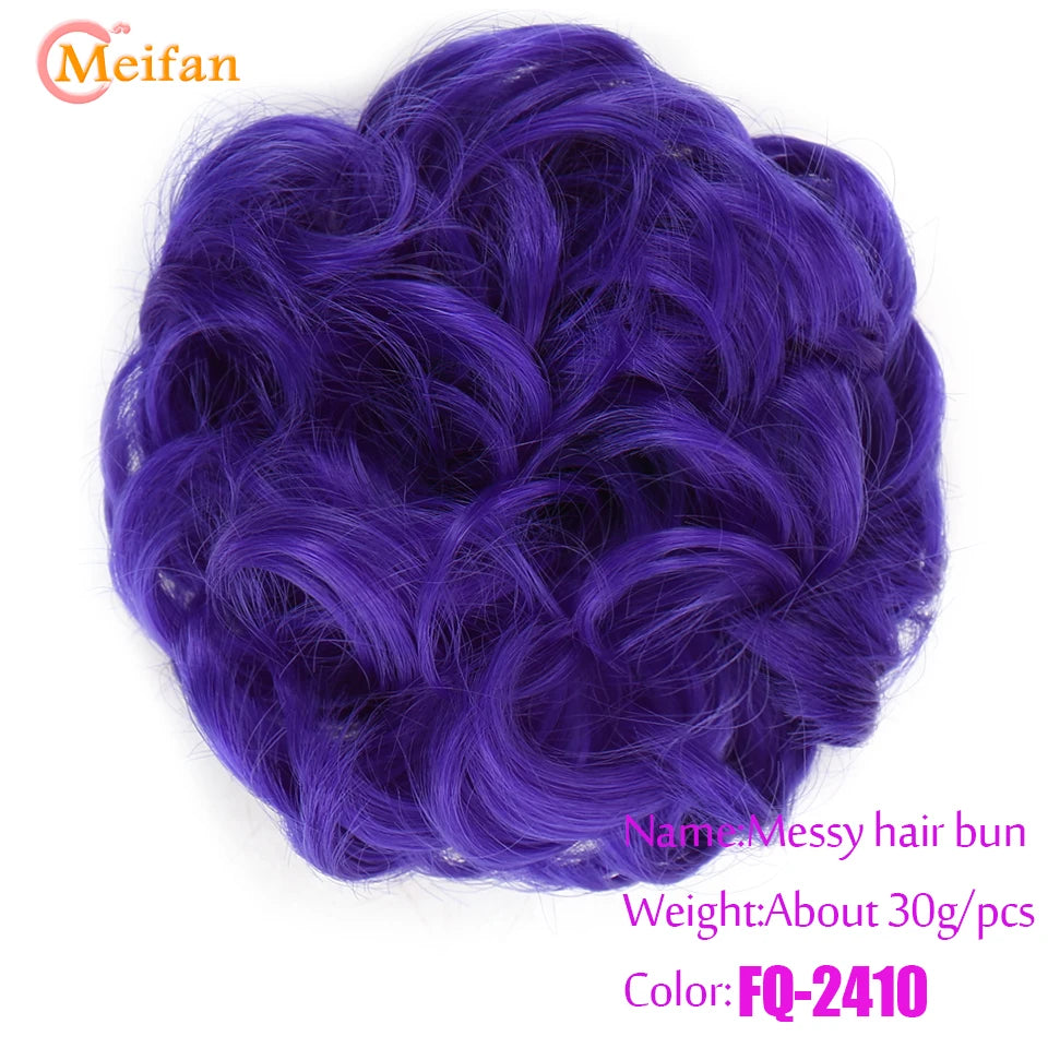 Synthetic Hair Bun with Elastic Band or Clip On - Various Options Available