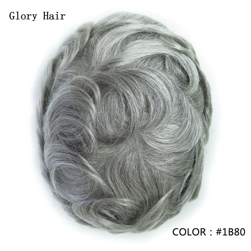 Indian Human Hair Thin Skin Hair Prosthesis 0.12 - 0.14 mm Toupee/Replacement Unit - Various Options Available