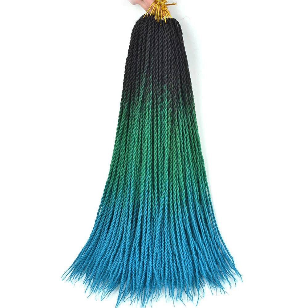 24 Inch Senegalese Twist Synthetic Crochet Braids - Various Colors Available
