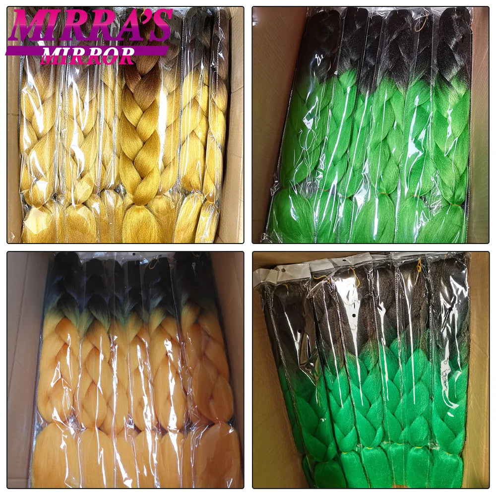 6 Bundles Jumbo Synthetic Braiding Hair - Various Colors Available