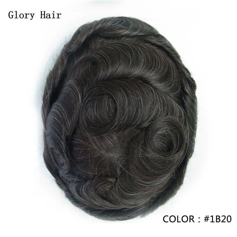 Indian Human Hair Thin Skin Hair Prosthesis 0.12 - 0.14 mm Toupee/Replacement Unit - Various Options Available