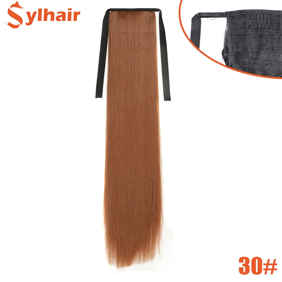 Long Straight Wrap Around Ponytail - Synthetic Hair, Various Colors Available